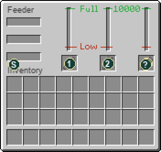 Bedrock resource-pack feeder interface with numbered slots