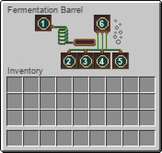 Java native fermentation barrel interface with numbered slots
