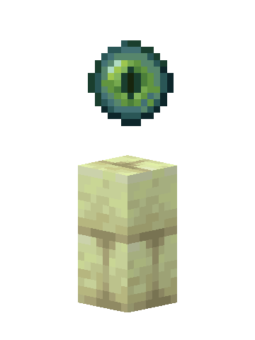 End Stone Brick Waystone with its floating Ender Eye above the stone base