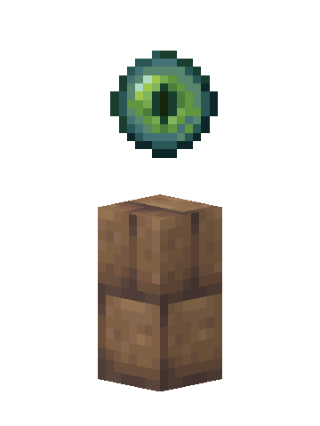 Mud Brick Waystone with its floating Ender Eye above the stone base