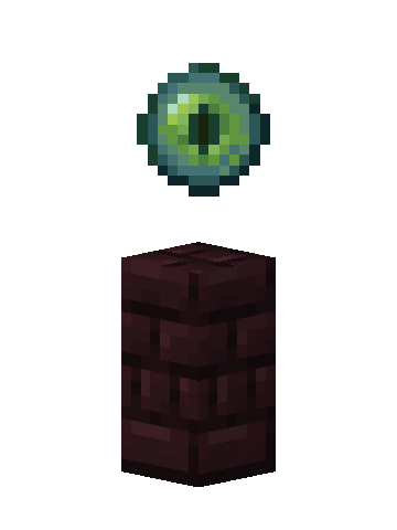 Nether Brick Waystone with its floating Ender Eye above the stone base