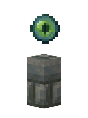 Tuff Brick Waystone with its floating Ender Eye above the stone base